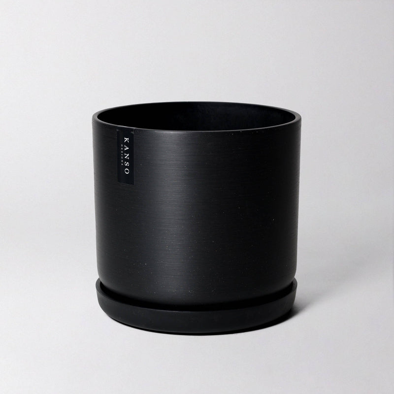 black stone plant pot 9” Signature Stone Planter & Saucer – Robin Hollow Farm