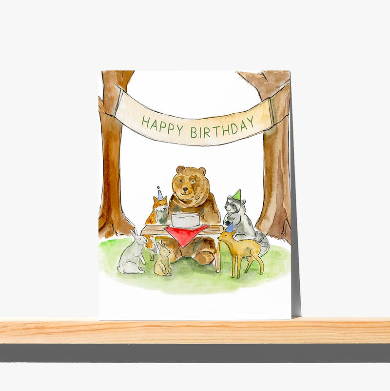 Greeting Card  - Woodland Animal Birthday Party
