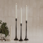 Black Cast Iron Taper Candle Holders, Set of 3