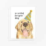 Greeting Card  - Excited Golden Retreiver Bday