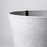 Tapered Signature Planter & Saucer: 12" White