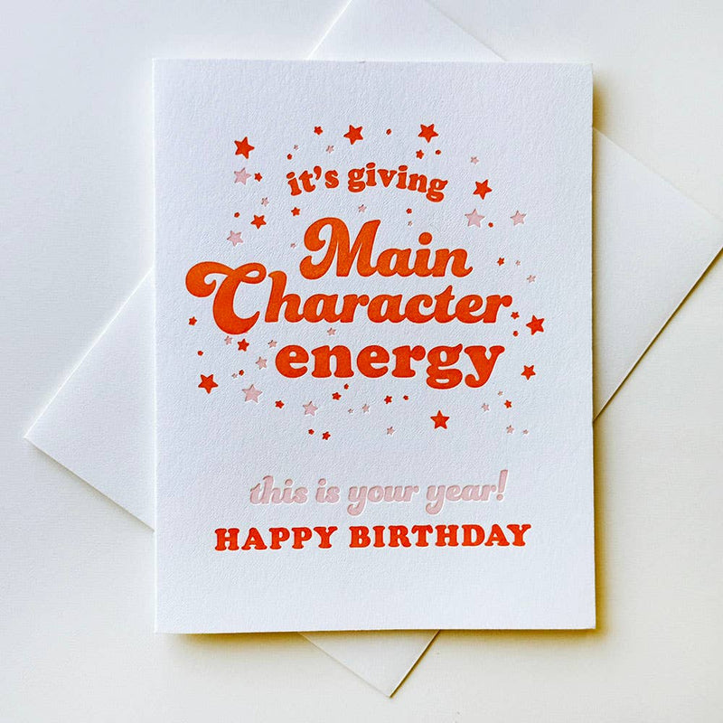 Main Character Birthday - Letterpress Card