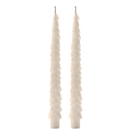 Cream Tree Taper Candles, Set of 2