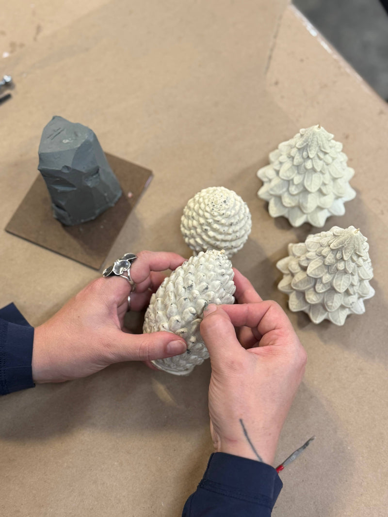 Sculpted Beeswax Pine Cones