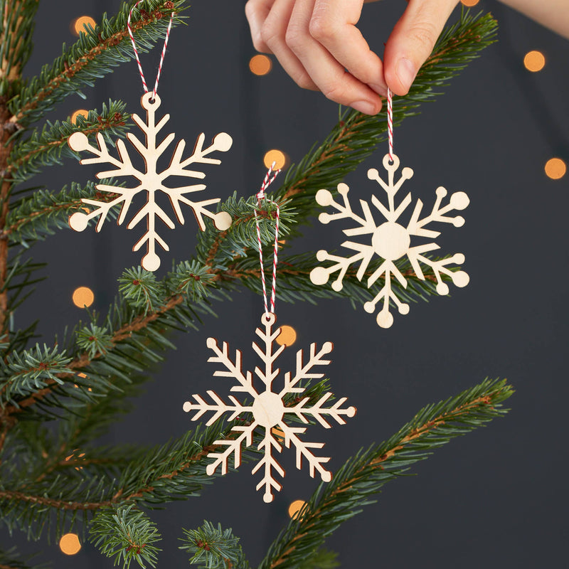 Simple Snowflake Wooden Ornaments