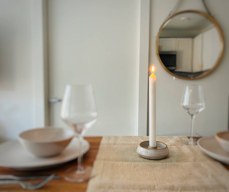 Handmade Angled Ceramic Taper Candle Holder
