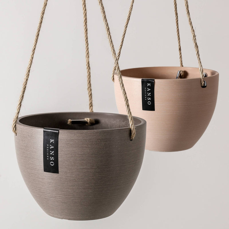 artstone hanging planter 8" Signature Stone Hanging Planter Pot – Robin Hollow Farm