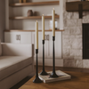 Black Cast Iron Taper Candle Holders, Set of 3