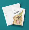 Greeting Card  - Excited Golden Retreiver Bday
