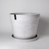 Tapered Signature Planter & Saucer: 12" White